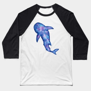 Galaxy Whale Shark Watercolor Painting Baseball T-Shirt